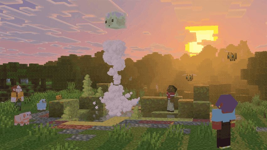 Minecraft Chaos Cubed geyser and sulfur cube