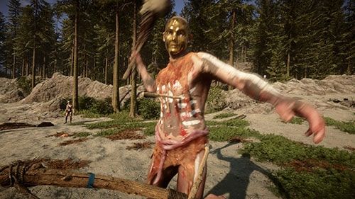 Getting attacked by a canible on your Sons of the Forest server