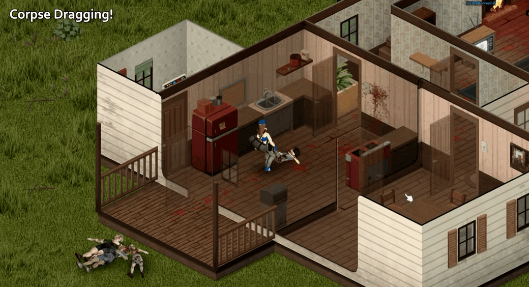 Corpse dragging in Project Zomboid Build 42