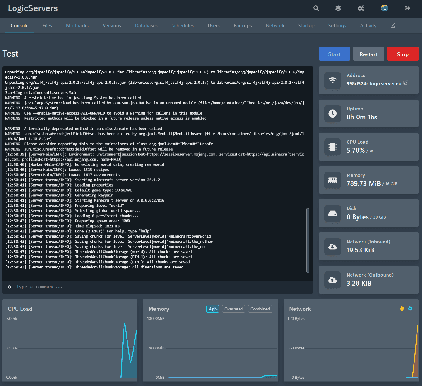 Live console