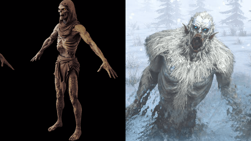 7DTD Plague Spitter Zombie and Frost Claw Zombie