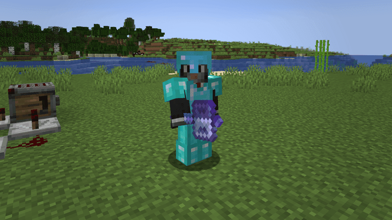 Minecraft player holding the new mace weapon