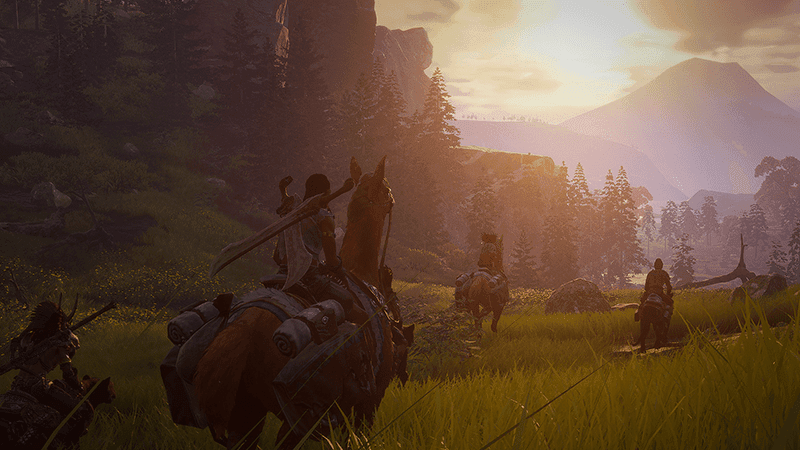Exploring the world on horseback in Soulmask