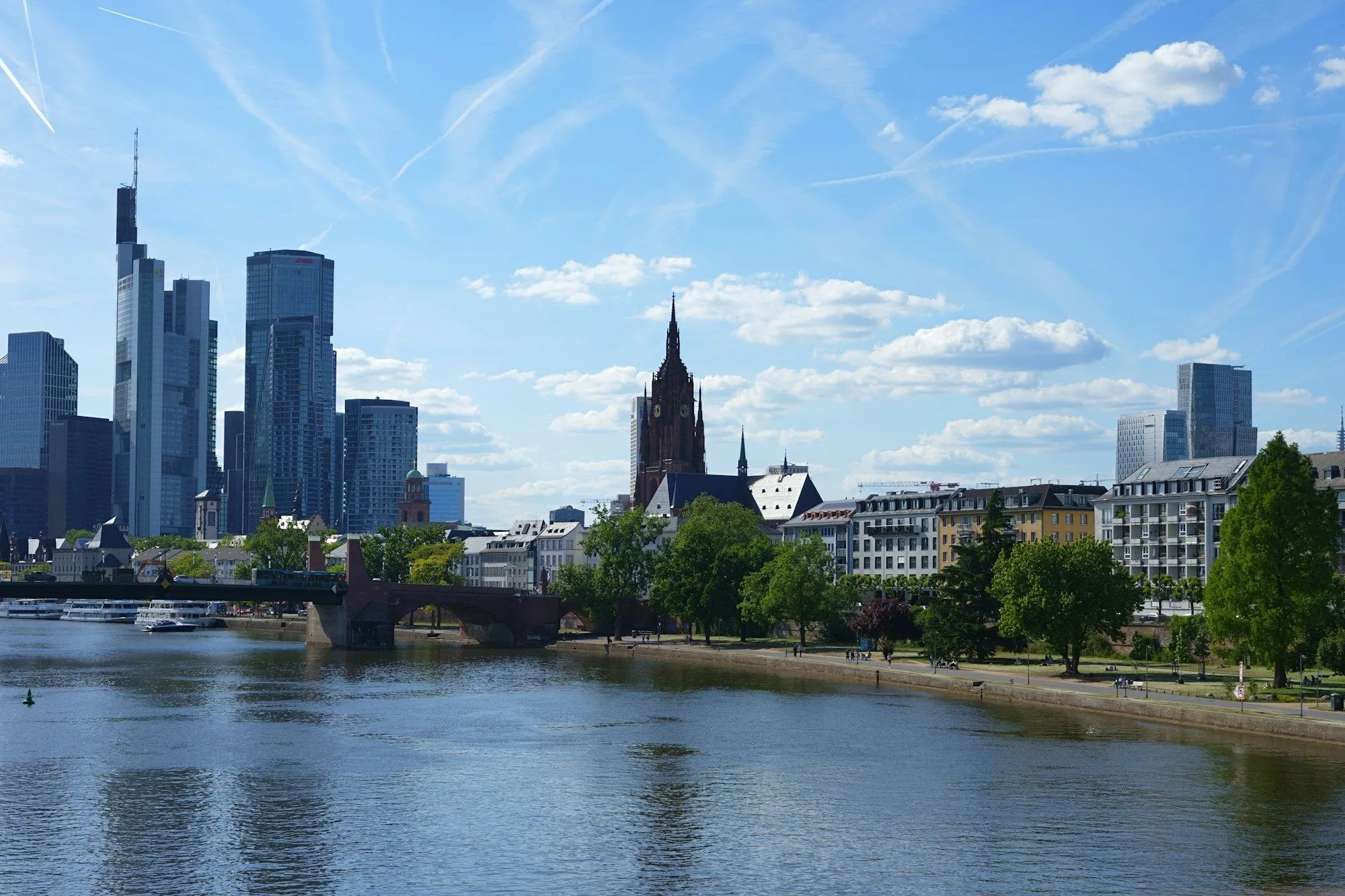 Frankfurt skyline across the river