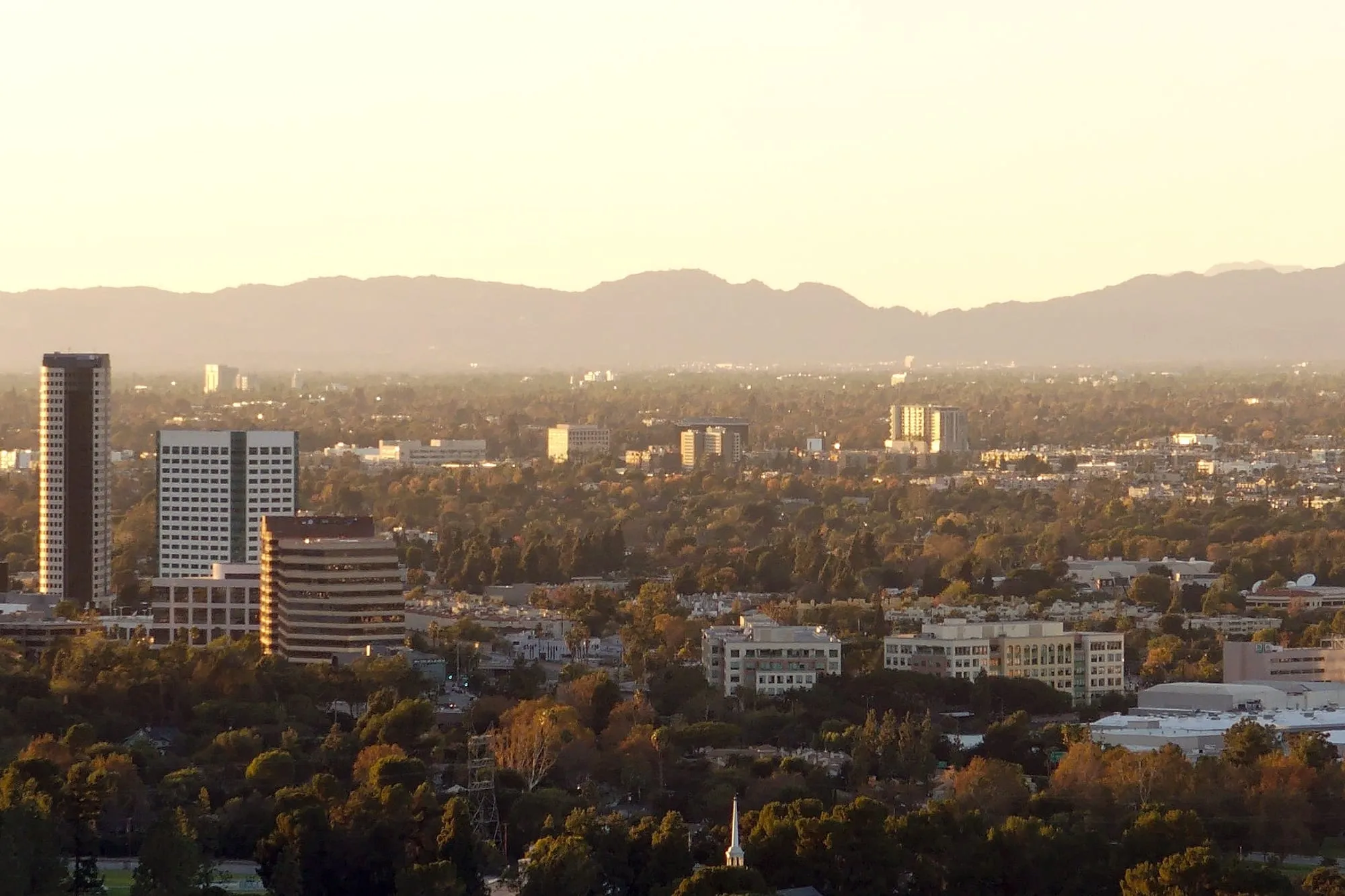 Burbank cityscape with the foothills beyond