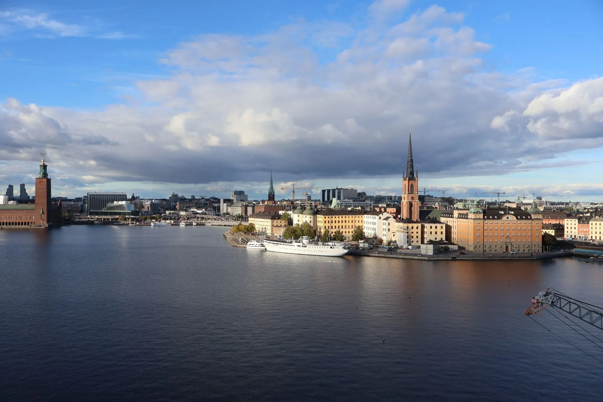 Stockholm waterfront with City Hall and Riddarholmen