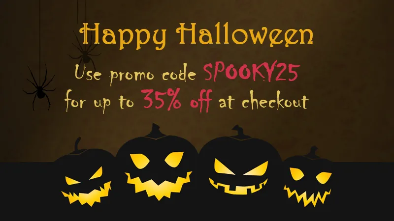 Halloween Sale 2025 - Up to 35% off!